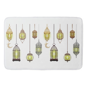 Lanterns Ramadan Mubarak Oriental Arabian Muslim Bath Mat