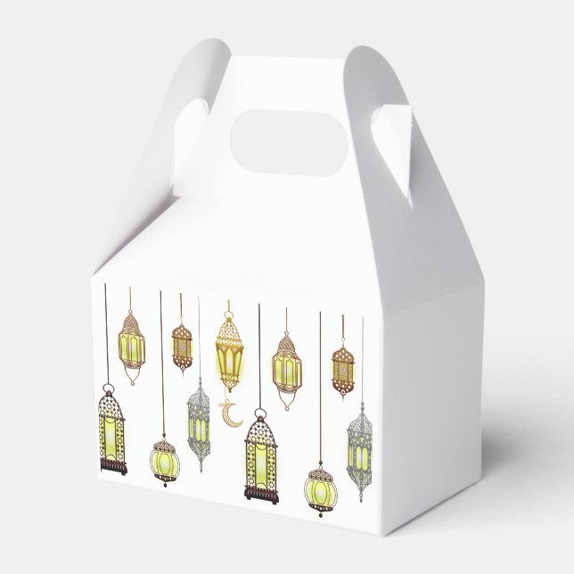Lanterns Ramadan Mubarak Oriental Arabian Muslim Favor Boxes (Front Side)