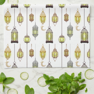 Lanterns Ramadan Mubarak Oriental Arabian Muslim Kitchen Towel