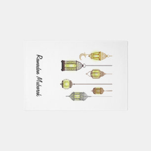 Lanterns Ramadan Mubarak Oriental Arabian Muslim Outdoor Rug