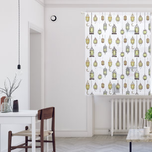 Lanterns Ramadan Mubarak Oriental Arabian Muslim Sheer Curtains