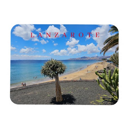 Lanzarote beach and clouds view magnet