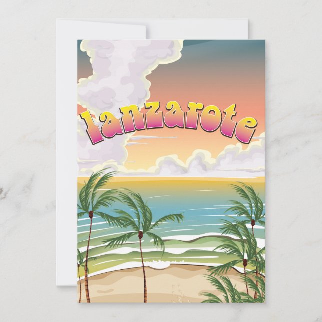 Lanzarote beach travel poster (Front)