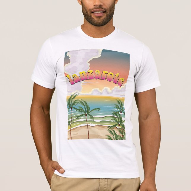 Lanzarote beach travel poster T-Shirt (Front)
