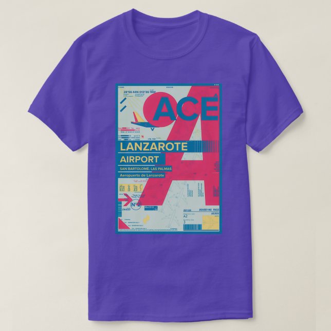 Lanzarote Canary Islands Spain Airport Travel Desi T-Shirt (Design Front)