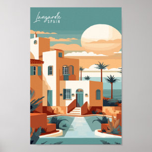 Lanzarote Spain vintage travel Postcard Poster