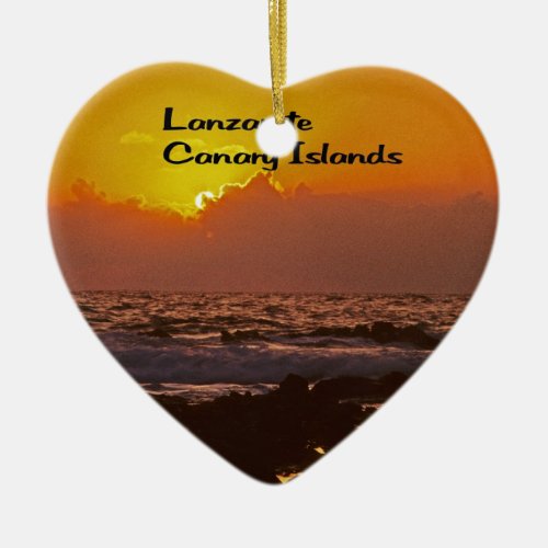 Lanzarote Sunset Ceramic Ornament