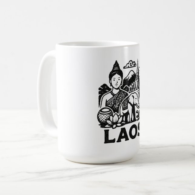 lao cultural design coffee mug (Front Left)