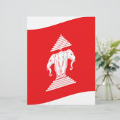Lao Erawan Three Headed Elephant Flag Wave (Standing Front)