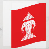 Lao Erawan Three Headed Elephant Flag Wave (Front/Back)
