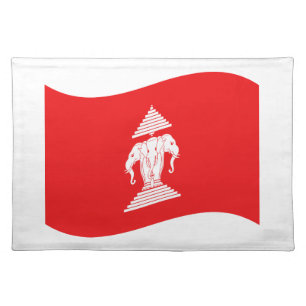 Lao Erawan Three Headed Elephant Flag Wave Placemat