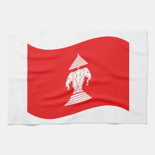 Lao Erawan Three Headed Elephant Flag Wave Towel