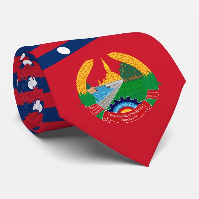Lao Flag & Emblem, Flag of Laos Neck Tie (Rolled)
