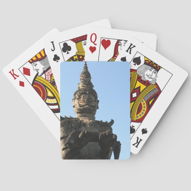 Lao Giant Guardian .. Buddha Park, Vientiane, Laos Poker Cards (Back)
