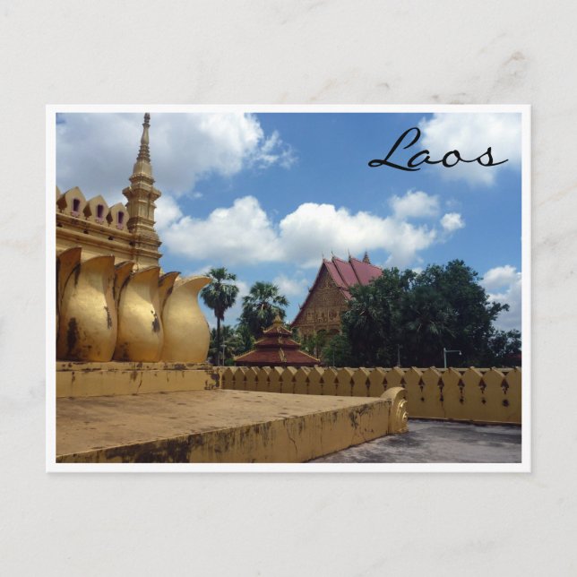 lao golden stupa postcard (Front)