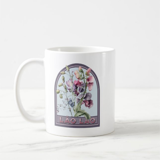 Lǎo lao Vintage Floral Grandmother Coffee Mug (Left)