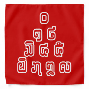 Lao / Laos Numbers Pyramid Laotian Language Script Bandana