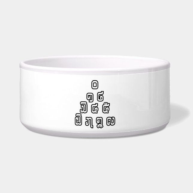 Lao / Laos Numbers Pyramid Laotian Language Script Bowl (Front)