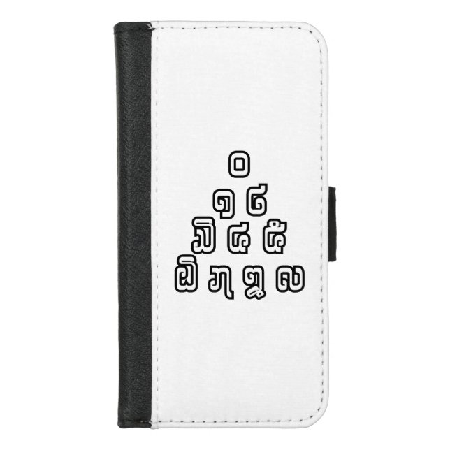 Lao / Laos Numbers Pyramid Laotian Language Script iPhone Wallet Case (Front)