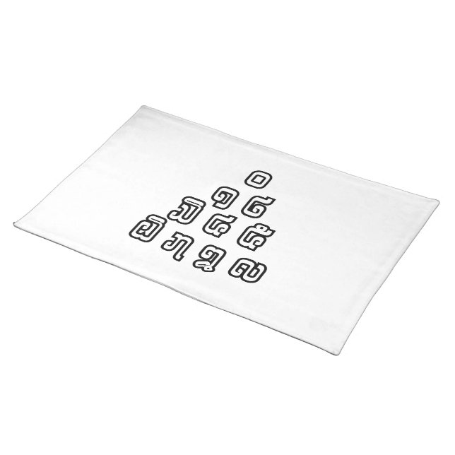Lao / Laos Numbers Pyramid Laotian Language Script Placemat (On Table)