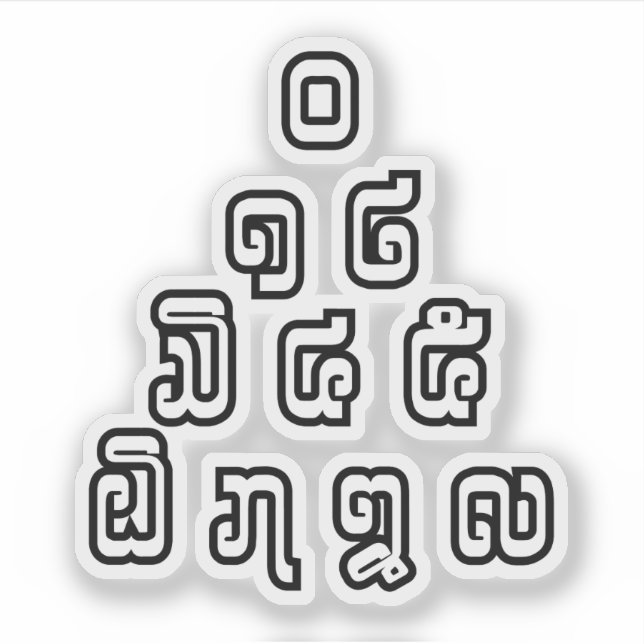 Lao / Laos Numbers Pyramid Laotian Language Script Sticker (Front)