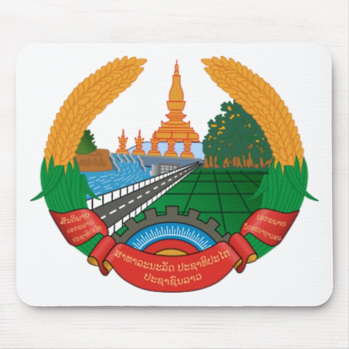 LAO NATIONAL EMBLEM   LAO BADGE MOUSE PADS