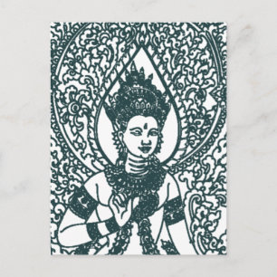 LAO - THAI - CAMBODIA BUDDHIST ANGEL GOD POSTCARD