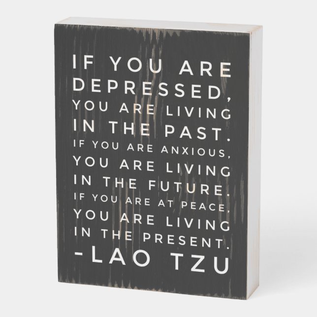 Lao Tsu Quote Wisdom Wooden Box Sign (Angled Vertical)