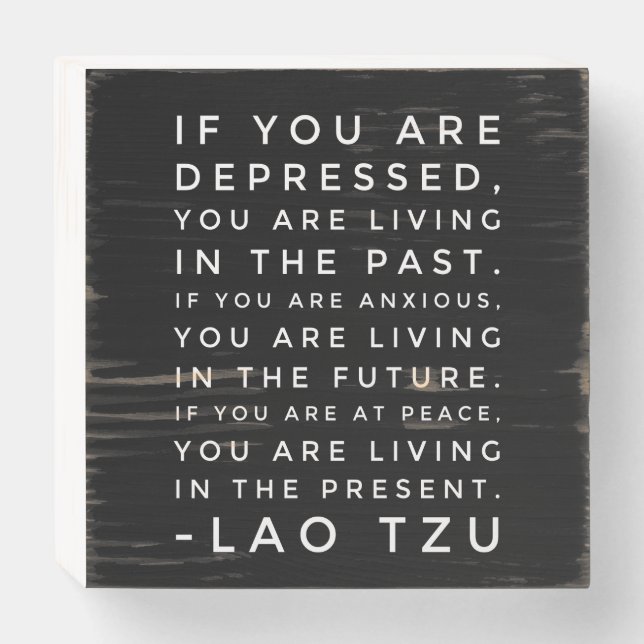 Lao Tzu Chinese Taoism Philosophy Quote Wooden Box Sign (Front Horizontal)