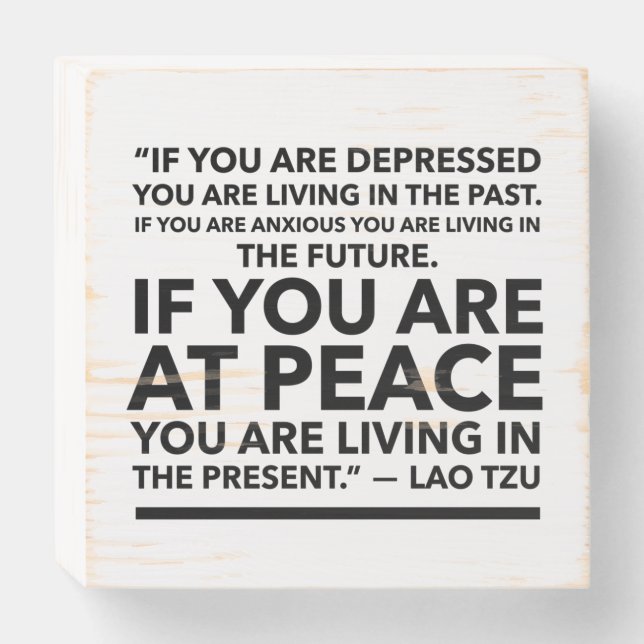 Lao Tzu Chinese Taoism Philosophy Quote Wooden Box Sign (Front Horizontal)