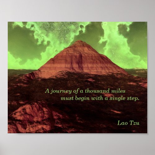 Lao Tzu Custom Quote Lonely Mountain Poster