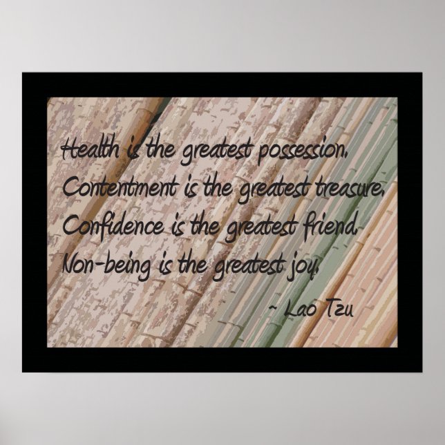 Lao Tzu Health Saying Poster (Front)