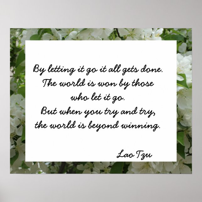 Lao Tzu Letting Go Quote Inspirational Poster (Front)