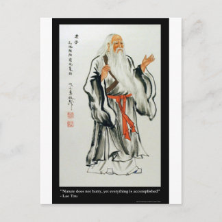 Lao Tzu Nature Never Hurries Quote Gifts & Tees Postcard