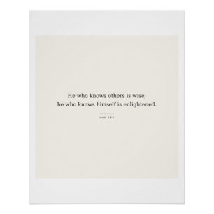 Lao Tzu Poster: Enlightened Self-Knowledge Poster