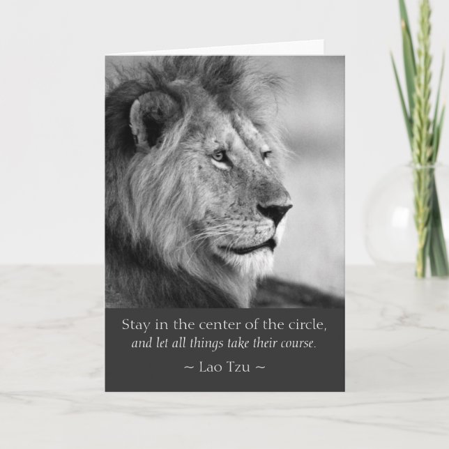 Lao Tzu Quotes Lion Animal Card (Front)
