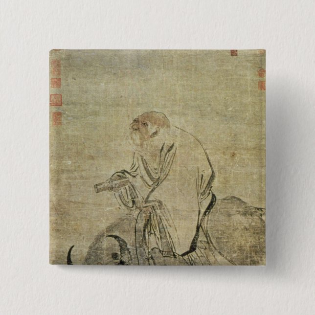Lao-tzu  riding his ox, Chinese, Ming Dynasty Button (Front)