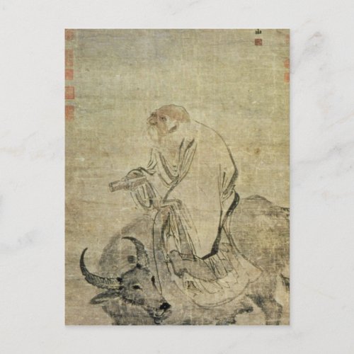Lao_tzu  riding his ox Chinese Ming Dynasty Postcard