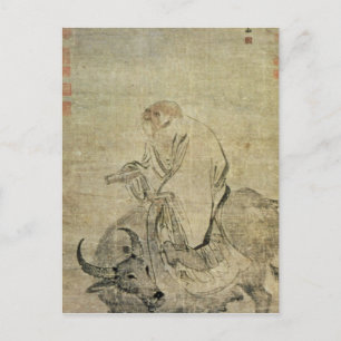 Lao-tzu riding his ox, Chinese, Ming Dynasty Postcard