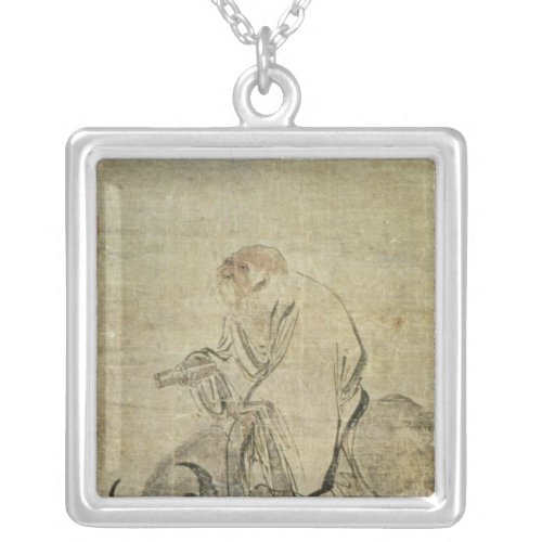 Lao_tzu  riding his ox Chinese Ming Dynasty Silver Plated Necklace