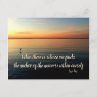 Lao Tzu Silence Quote and Beach Sunrise