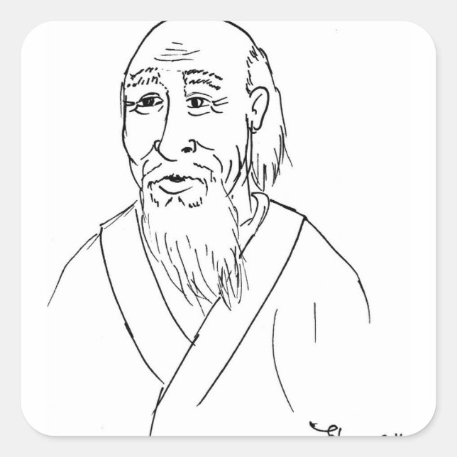 Lao Tzu Square Sticker (Front)