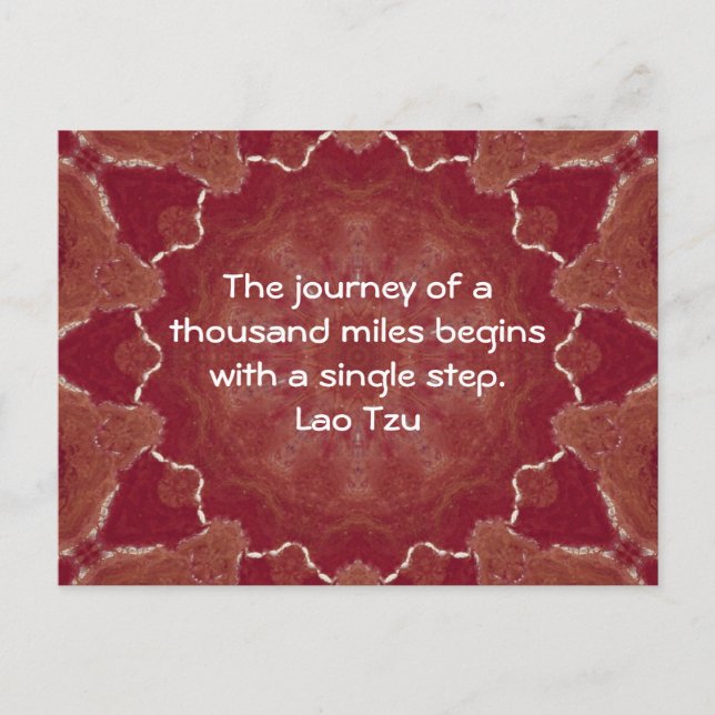 Lao Tzu Wisdom Motivational Quotation Saying Postcard (Front)