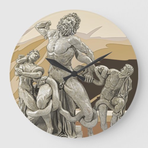 Laocoon and His Sons Ancient Sculpture Large Clock