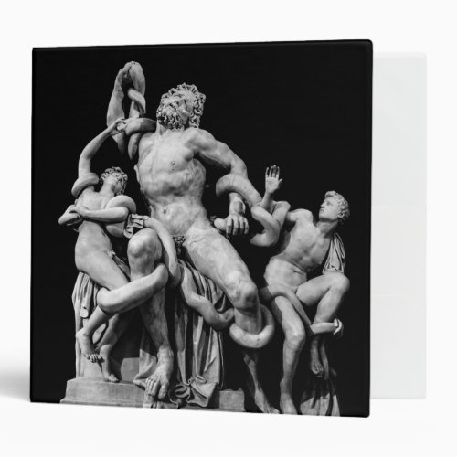 Laocoon Sculpture Over Black 3 Ring Binder