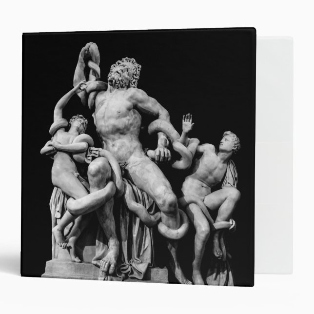 Laocoon Sculpture Over Black 3 Ring Binder (Front/Inside)