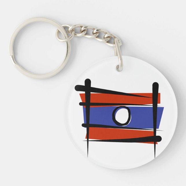 Laos Brush Flag Keychain (Front)