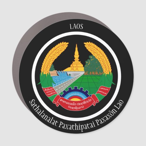 Laos Coat of Arms Patriotic Car Magnet