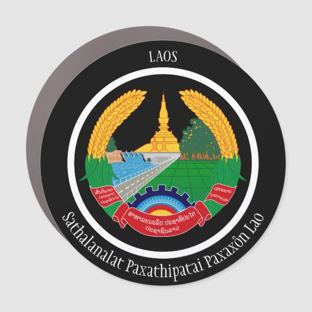 Laos Coat of Arms Patriotic Car Magnet (Front)
