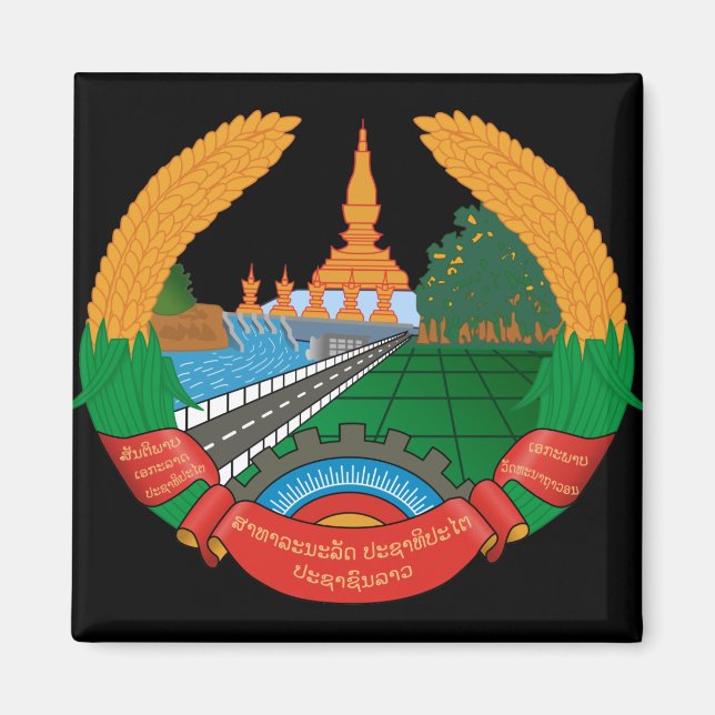 laos emblem magnet (Front)